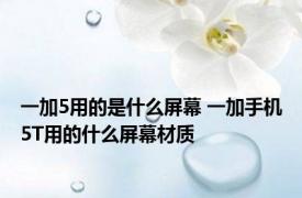 一加5用的是什么屏幕 一加手机5T用的什么屏幕材质