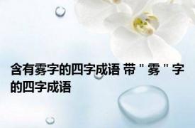 含有雾字的四字成语 带＂雾＂字的四字成语