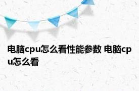 电脑cpu怎么看性能参数 电脑cpu怎么看 