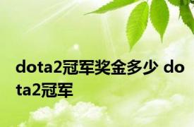 dota2冠军奖金多少 dota2冠军 