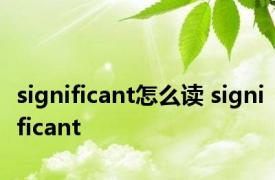 significant怎么读 significant 