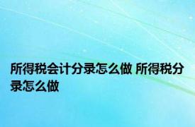 所得税会计分录怎么做 所得税分录怎么做 