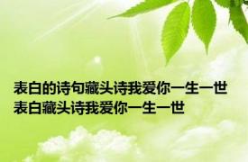 表白的诗句藏头诗我爱你一生一世 表白藏头诗我爱你一生一世 