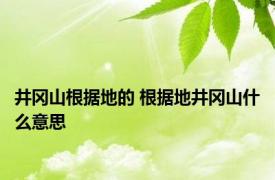 井冈山根据地的 根据地井冈山什么意思