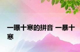 一曝十寒的拼音 一暴十寒 