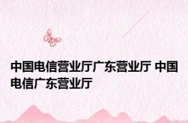 中国电信营业厅广东营业厅 中国电信广东营业厅 