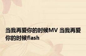 当我再爱你的时候MV 当我再爱你的时候flash 