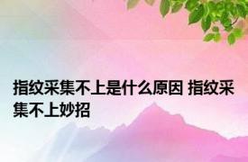 指纹采集不上是什么原因 指纹采集不上妙招 