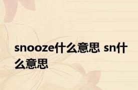 snooze什么意思 sn什么意思