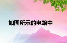 如图所示的电路中