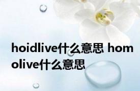 hoidlive什么意思 homolive什么意思