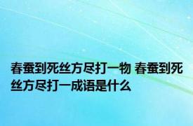 春蚕到死丝方尽打一物 春蚕到死丝方尽打一成语是什么