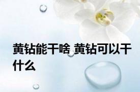 黄钻能干啥 黄钻可以干什么 