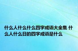 什么人什么什么四字成语大全集 什么人什么日的四字成语是什么