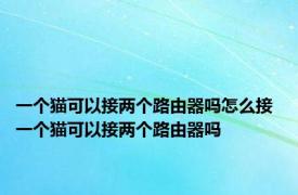 一个猫可以接两个路由器吗怎么接 一个猫可以接两个路由器吗