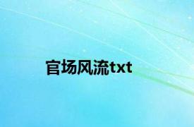 官场风流txt