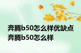 奔腾b50怎么样优缺点 奔腾b50怎么样 