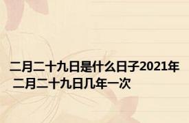 二月二十九日是什么日子2021年 二月二十九日几年一次