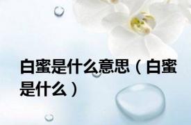 白蜜是什么意思（白蜜是什么）