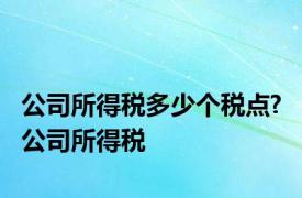 公司所得税多少个税点? 公司所得税 