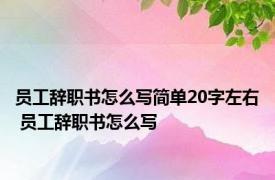 员工辞职书怎么写简单20字左右 员工辞职书怎么写 