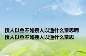 授人以鱼不如授人以渔什么意思呢 授人以鱼不如授人以渔什么意思 