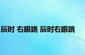 辰时 右眼跳 辰时右眼跳 