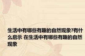 生活中有哪些有趣的自然现象?有什么启示 在生活中有哪些有趣的自然现象