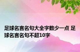 足球名言名句大全字数少一点 足球名言名句不超10字 