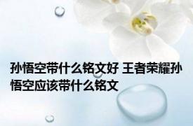 孙悟空带什么铭文好 王者荣耀孙悟空应该带什么铭文