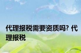 代理报税需要资质吗? 代理报税 