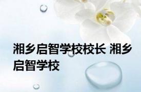 湘乡启智学校校长 湘乡启智学校 