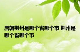 唐朝荆州是哪个省哪个市 荆州是哪个省哪个市