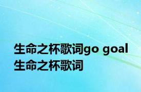 生命之杯歌词go goal 生命之杯歌词 