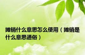 摊销什么意思怎么使用（摊销是什么意思通俗）