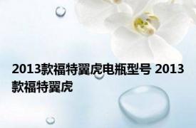 2013款福特翼虎电瓶型号 2013款福特翼虎 