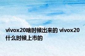 vivox20啥时候出来的 vivox20什么时候上市的