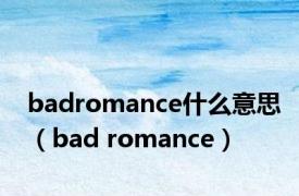 badromance什么意思（bad romance）