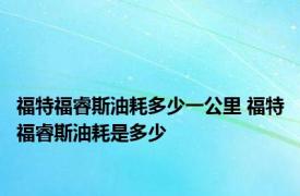 福特福睿斯油耗多少一公里 福特福睿斯油耗是多少