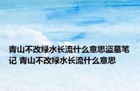 青山不改绿水长流什么意思盗墓笔记 青山不改绿水长流什么意思 