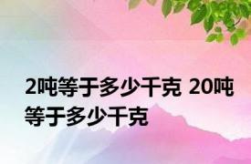 2吨等于多少千克 20吨等于多少千克 