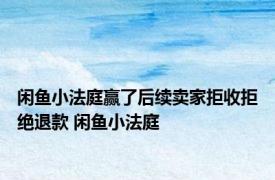 闲鱼小法庭赢了后续卖家拒收拒绝退款 闲鱼小法庭 