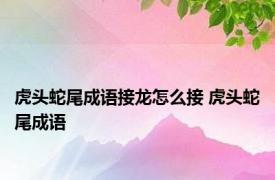 虎头蛇尾成语接龙怎么接 虎头蛇尾成语 