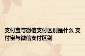 支付宝与微信支付区别是什么 支付宝与微信支付区别 