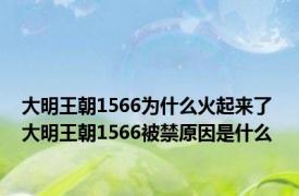 大明王朝1566为什么火起来了 大明王朝1566被禁原因是什么