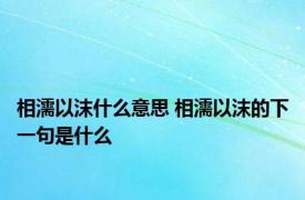 相濡以沫什么意思 相濡以沫的下一句是什么