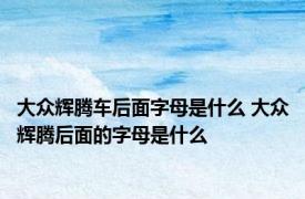 大众辉腾车后面字母是什么 大众辉腾后面的字母是什么