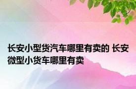 长安小型货汽车哪里有卖的 长安微型小货车哪里有卖 