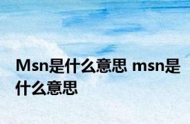 Msn是什么意思 msn是什么意思 