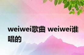 weiwei歌曲 weiwei谁唱的 